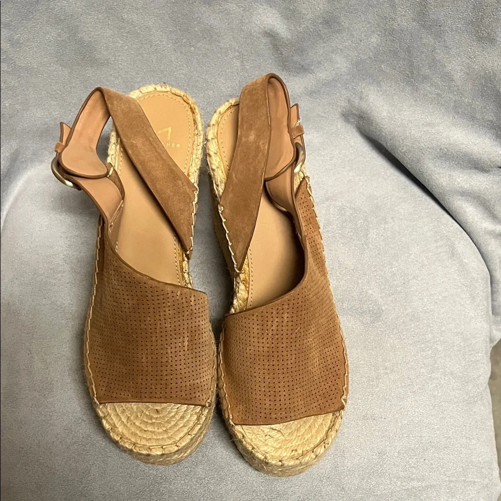 Marc Fisher Brown Espadrille Slingbacks